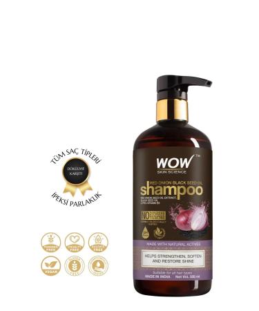 WOW Skin Science Red Onion Shampoo-Natural Ingredients-Hair Growth & Hair Fall Control 500ml