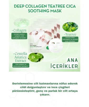 KOEC Bio Collagen Transparent Natural Korean Mask Skin Soothing Anti-Acne - Teatree CICA Soothing 4pcs - Buy Online on GoSupps.com