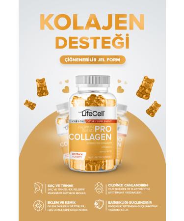 Lifecell Pro Collagen - 60 Gummies Skin Care Food Supplement Containing Hydrolyzed Collagen and Vitamin C - Buy Online on GoSupps.com