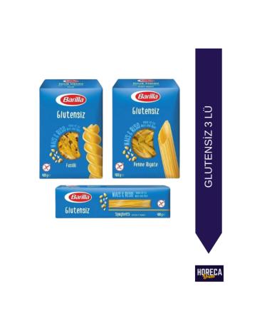 Barilla Gluten-Free Pasta Penne 400gr Fusulli 400gr and Spaghetti 400gr (3-PIECE GLUTEN SET)