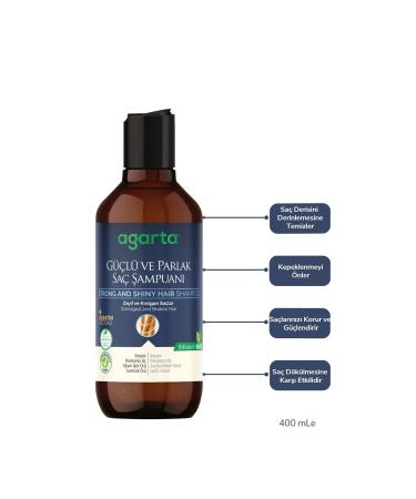Agarta Natural Shampoo Strong and Shiny Hair 400 ml x 3 Pieces - Buy Online on GoSupps.com