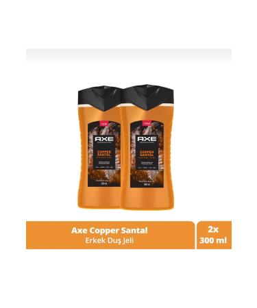 Axe Premium Collection Shower Gel Copper Santal 3 In 1 Body Hair Face 300 ml X2