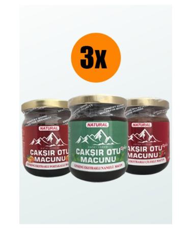 Natural Hatay Region 3 Pack (ORANGE - STRAWBERRY - MINT) Chak r Herb Paste 240gr