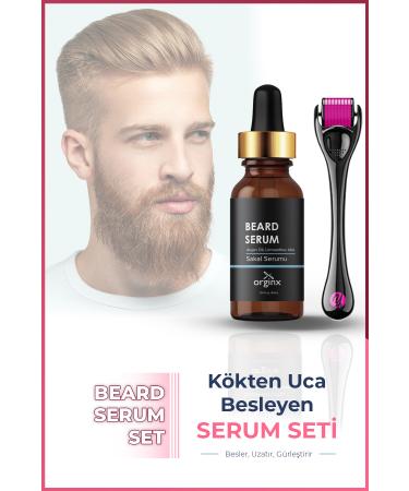 Orginx Volumizing Revitalizing Hair Beard Serum 30ml - Dermaroller Beard Kit