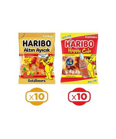 Haribo Golden Bear and Happy Cola 80 gr Kanka Boy 20 Mixed Pack