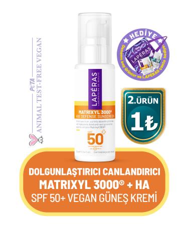 LAPERAS Matrixyl 3000 Peptides Spf 50 Plumping Revitalizing Hyaluronic Vegan Face Sun Cream 75ml