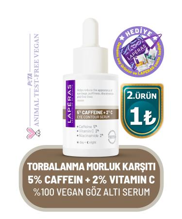 LAPERAS Anti-Puffiness 5% Caffeine 2% Vitamin C Brightening Caffeine Vegan Under Eye Serum