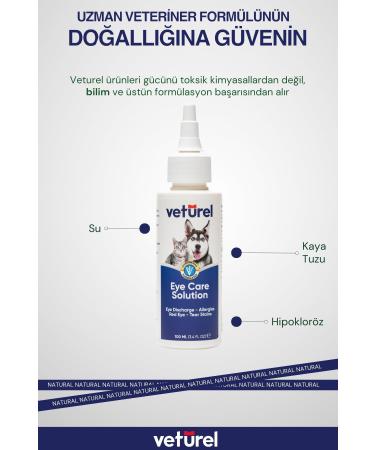 Veturel Cat Eye Cleansing Solution Dog Allergy Redness Infection Tear Care Eye Drops 100ml - Buy Online on GoSupps.com
