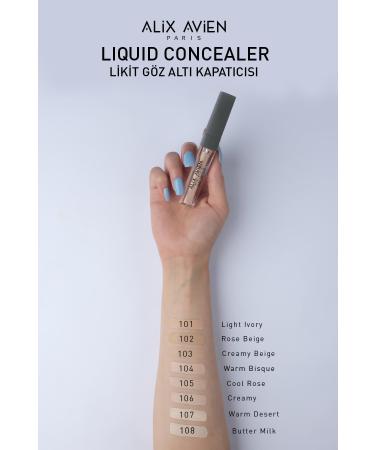 Alix Avien Liquid Under Eye Concealer - Light Skin Cool Neutral Skin Undertone - Liquid Concealer 104 Warm Bisque - Buy Online on GoSupps.com
