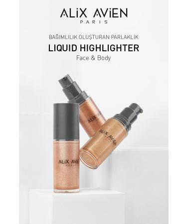 Alix Avien Brown Shimmering Liquid Highlighter - Liquid Highlighter - 103 for Face & Body - 45 ml - Buy Online on GoSupps.com