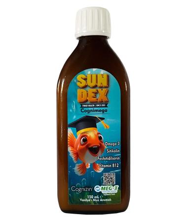 Sun Dex Family Health Since 2021 Cognimega DHA Omega 3 Citicoline Phosphotidylserine Vitamin B12 150 ml - Buy Online on GoSupps.com