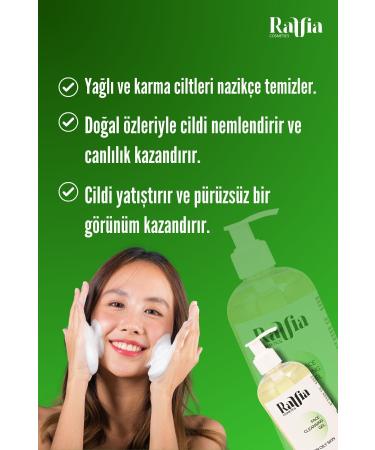 Raffia Cosmetics Face Wash Gel for Oily Skin 400ml Pore Tightener Anti-Acne and Anti-Blackhead - Buy Online on GoSupps.com
