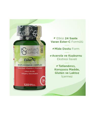 Natures Supreme Ester-c 500 Mg Vitamin C 120 Capsules - Buy Online on GoSupps.com
