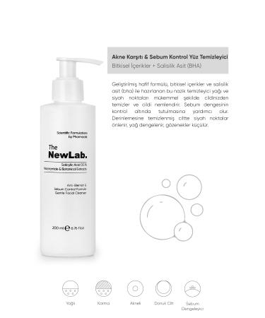 The NewLab Cleansing Gel for Oily and Acne Prone Skin 200 ml (0.5% SALICYLIC ACID NIACINAMIDE) - Buy Online on GoSupps.com