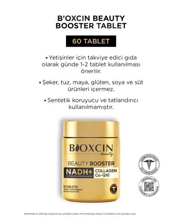 Bioxcin Beauty Booster 60 Tablets - Collagen Nicotinamide CoQ10 Glutathione Astaxanthin Resveratrol Hya Acid. - Buy Online on GoSupps.com