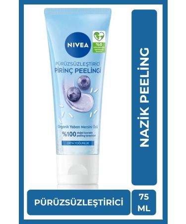 NIVEA Smoothing Organic Rice Facial Scrub 75ml Exfoliating & Revitalising Normal Skin