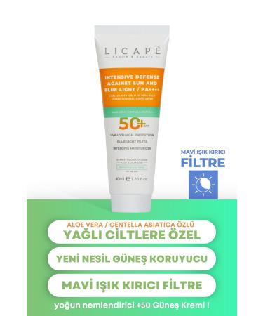 Licape High Protection +50 Factor Sun Cream with Aloe Vera Extract for Oily Skin 40ml - Buy Online on GoSupps.com