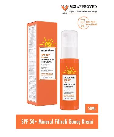 Maru.Derm Sun Cream | SPF 50+ 0 Mineral Filter Sun Cream 50 ML - Buy Online on GoSupps.com