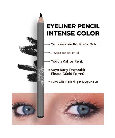 Alix Avien Black Eyeliner Pencil - Intense Color - Creamy Structure - Lasting Effect Up to 7 Hours - Eyeliner Pencil Black