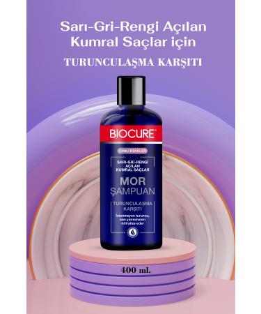 Biocure Anti-Orange Purple Shampoo / For Blonde Hair That Has Lightened Its Yellow-Grey Color 400 ml