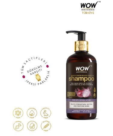WOW Skin Science Red Onion Shampoo-Natural Ingredients-Hair Growth & Hair Fall Control 300ml