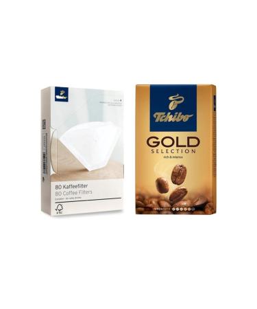 Tchibo Gold Selection Ground Filter Coffee 250 grr & 80's White Filter Coffee Paper