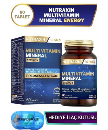 Nutraxin Multivitamin Mineral Energy Complex-(Magnesium-Taurine-Choline-Panax-Ginseng-Q10) 60 Tablets