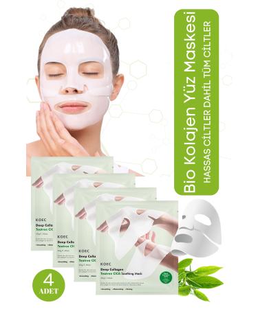 KOEC Bio Collagen Transparent Natural Korean Mask Skin Soothing Anti-Acne - Teatree CICA Soothing 4pcs
