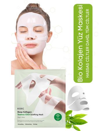 KOEC Bio Collagen Transparent Natural Korean Mask Skin Soothing Anti-Acne - Teatree CICA Soothing 4pcs - Buy Online on GoSupps.com