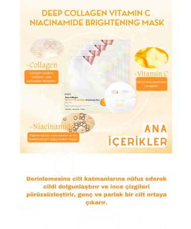 KOEC Bio Collagen Transparent Natural Korean Mask Instant Brightening and Moisturizing Vitamin C Niacinamide 4pcs - Buy Online on GoSupps.com