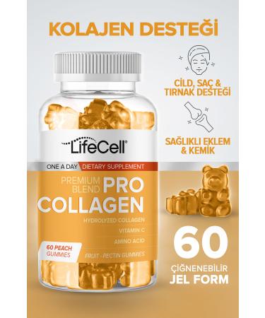 Lifecell Pro Collagen - 60 Gummies Skin Care Food Supplement Containing Hydrolyzed Collagen and Vitamin C