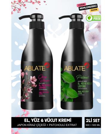 ABLATE Intensive Moisturizing Hand Face and Body Cream for Dry and Sensitive Skin Set of 2 (PATCHOUL CHERRY)