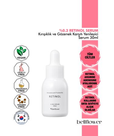 Bellflower Anti-Wrinkle and Anti-Pore Regenerating Serum with 0.3% Retinol 30ml