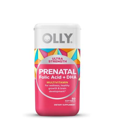 OLLY Ultra Strength Prenatal Folic Acis + DHA 60 Softgels