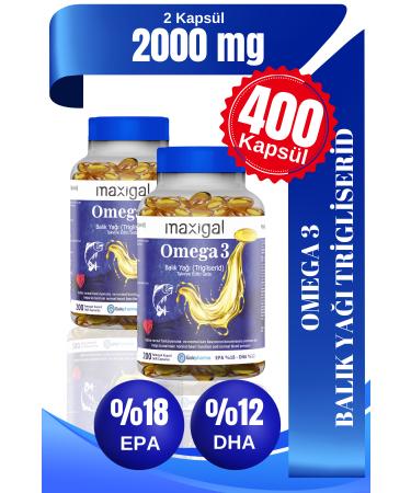 Maxigal Omega 3 Fish Oil 2000 Mg 200 Capsules 2 Pack