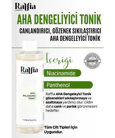 Raffia Cosmetics Revitalizing Pore Tightening Aha Balancing Toner 250ml