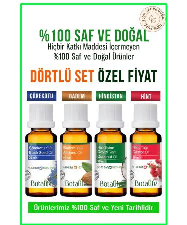 Botalife Almond Oil Black Cumin Oil Coconut and Castor Oil 20ml Special Set