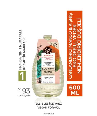 Yves Rocher Skin Deep Cleansing Revitalizing Mango Coriander Scented Shower Gel 600 ml eleg.2990