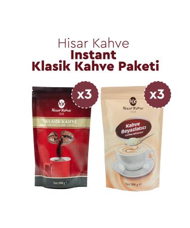 Hisar Coffee Instant Classic Coffee Package (100gx3 Classic Coffee 200gx3 Coffee Whitener)