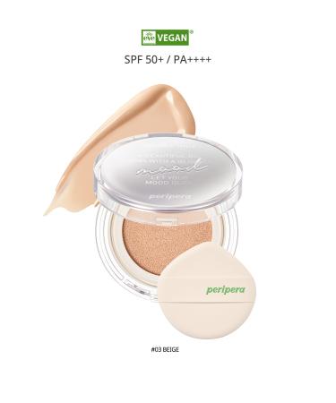 PERIPERA Natural Glowing Vegan Cushion PERIPERA Mood Vegan Glow Cushion SPF50+ PA++++ (3 Beige)
