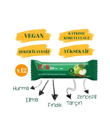 it's Fruit Bar - Apple and Cinnamon - 40g X 12 Pieces