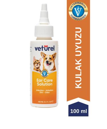 Veturel Cat Ear Cleaning Solution Dirt Infection Itching Dog Ear Scabies Odor Preventive Care 100ml