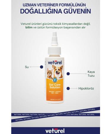 Veturel Cat Ear Cleaning Solution Dirt Infection Itching Dog Ear Scabies Odor Preventive Care 100ml - Buy Online on GoSupps.com