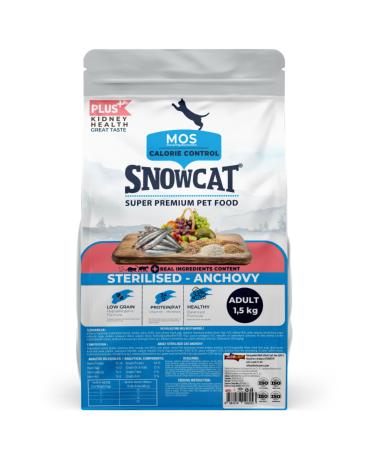 Snow Cat Plus Low Grain Sterilized Cat Food with Fish 1.5 Kg
