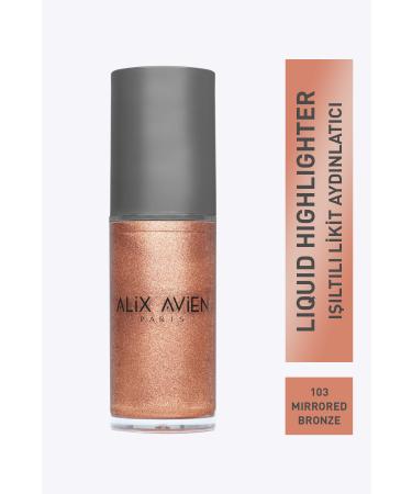 Alix Avien Brown Shimmering Liquid Highlighter - Liquid Highlighter - 103 for Face & Body - 45 ml