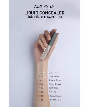 Alix Avien Liquid Under Eye Concealer - Light Skin Neutral Skin Undertone - Liquid Concealer 101 Light Ivory - Buy Online on GoSupps.com
