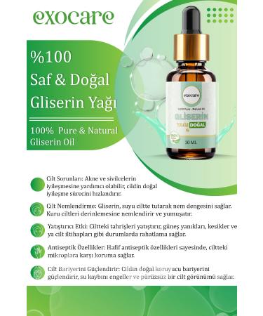exocare Glycerin Oil 0 Pure and Natural Herbal Oil Glass Dropper Natural Care Natural Glycerin Oil 30ml - Buy Online on GoSupps.com