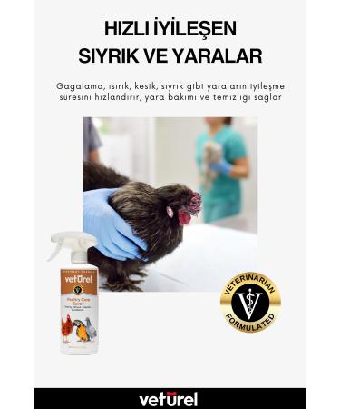 Veturel Poultry Care Bird Chicken Parrot Canary Feather Care Eye Foot Wound Infection Refill 1000ml - Buy Online on GoSupps.com