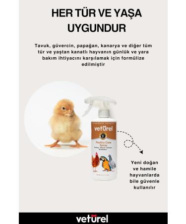 Veturel Poultry Care Bird Chicken Parrot Canary Feather Care Eye Foot Wound Infection Refill 1000ml - Buy Online on GoSupps.com
