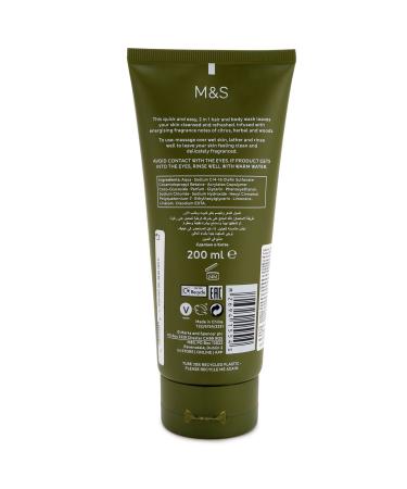 Marks & Spencer Bergamot & Sandalwood Scented Hair & Body Shampoo 200ml - Buy Online on GoSupps.com